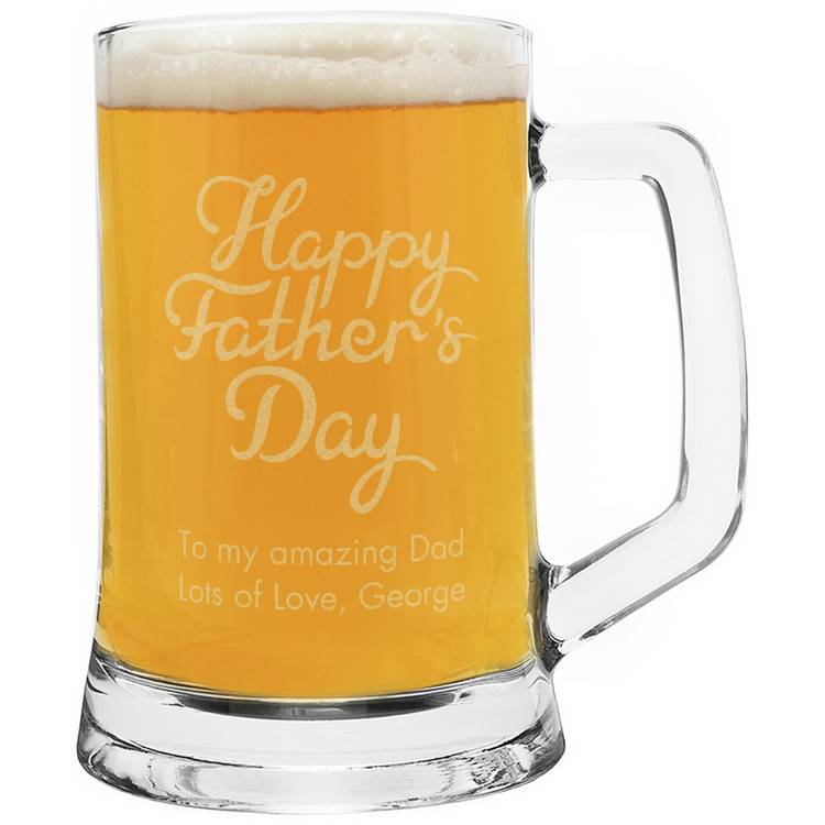 Personalised Message Happy Fathers Day Pint Glass 0