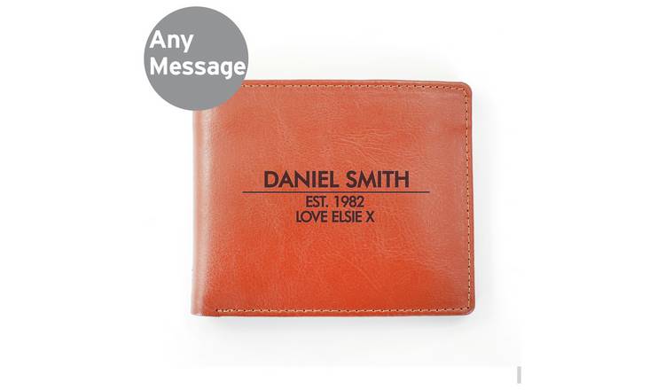 Personalised Message Classic Tan Leather Wallet