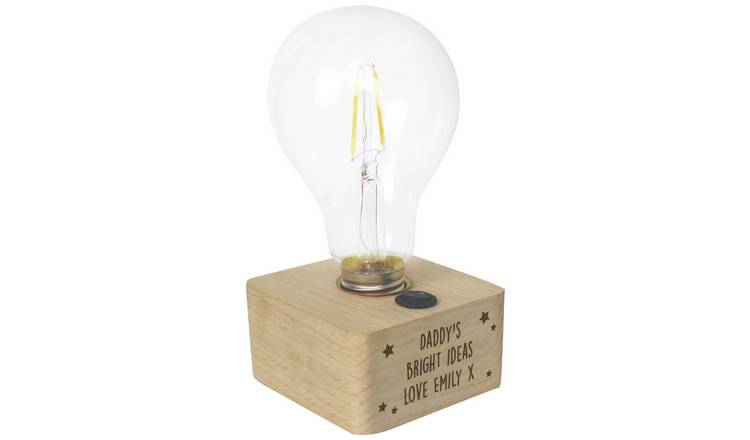 Personalised Message Star LED Bulb Table Lamp - Natural