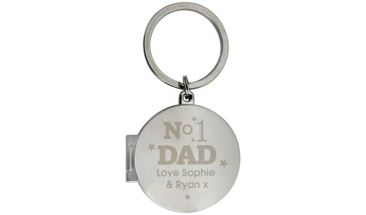 Personalised Message Number One Dad Photo Keyring