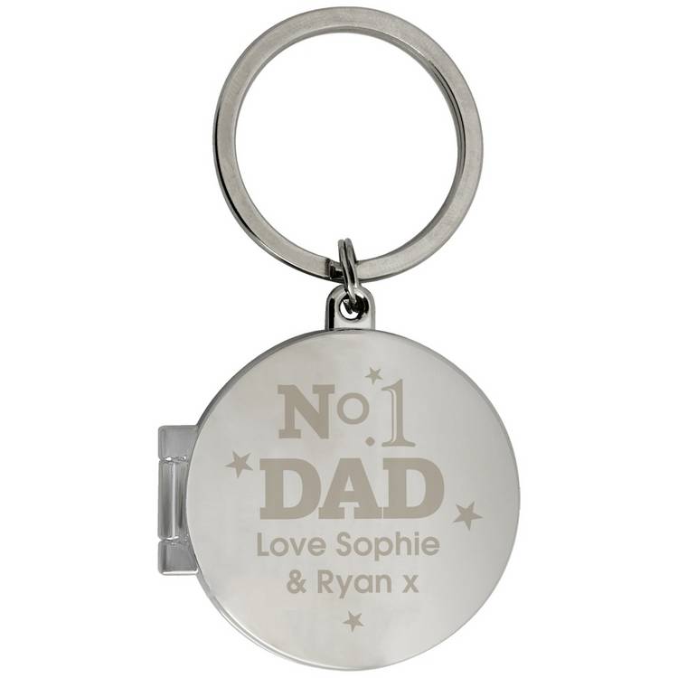 Personalised Message Number One Dad Photo Keyring 0