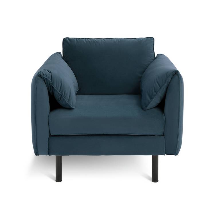 Habitat Bexley Fabric Cuddle Chair in a Box - Navy 0