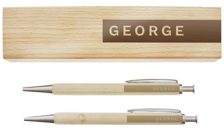 Personalised Message Name Only Wooden Pen And Pencil Set