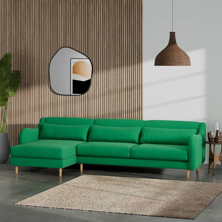 Habitat Turnmill Left Hand Corner Sofa - Emerald Green 0