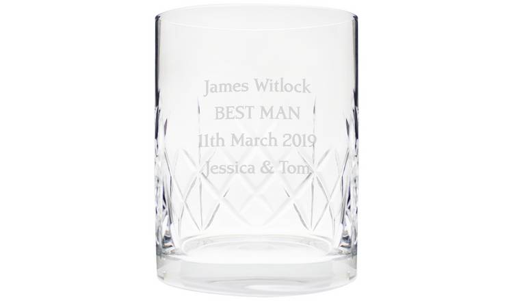 Personalised Message Cut Crystal Tumbler