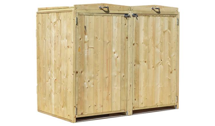 Mercia Premium Pressure Treated Wooden Double Bin Store