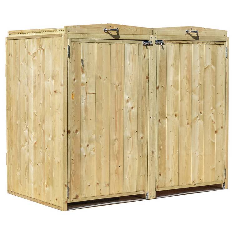 Mercia Premium Pressure Treated Wooden Double Bin Store 0