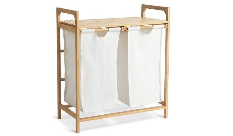 Habitat Bamboo Pull-Out Laundry Hamper - White