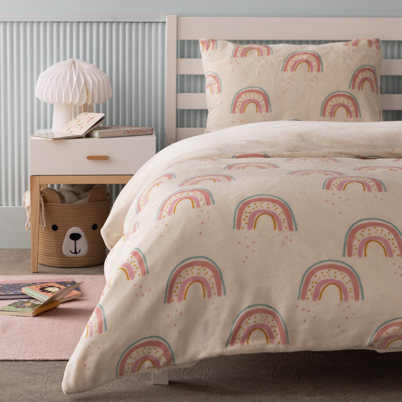 Argos Home Rainbow Fleece Kids Bedding Set - Single