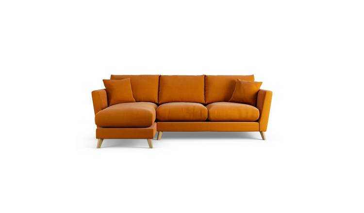 Habitat Lomond Left Hand Corner Sofa - Orange - Ash Leg