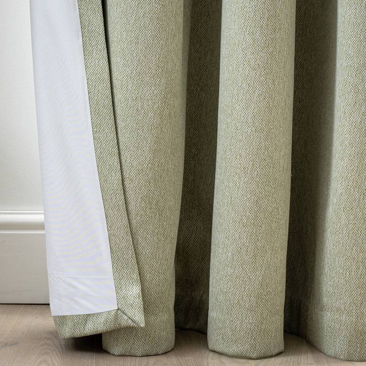 Habitat Textured Plain Blackout Lined Eyelet Curtains -Green 0