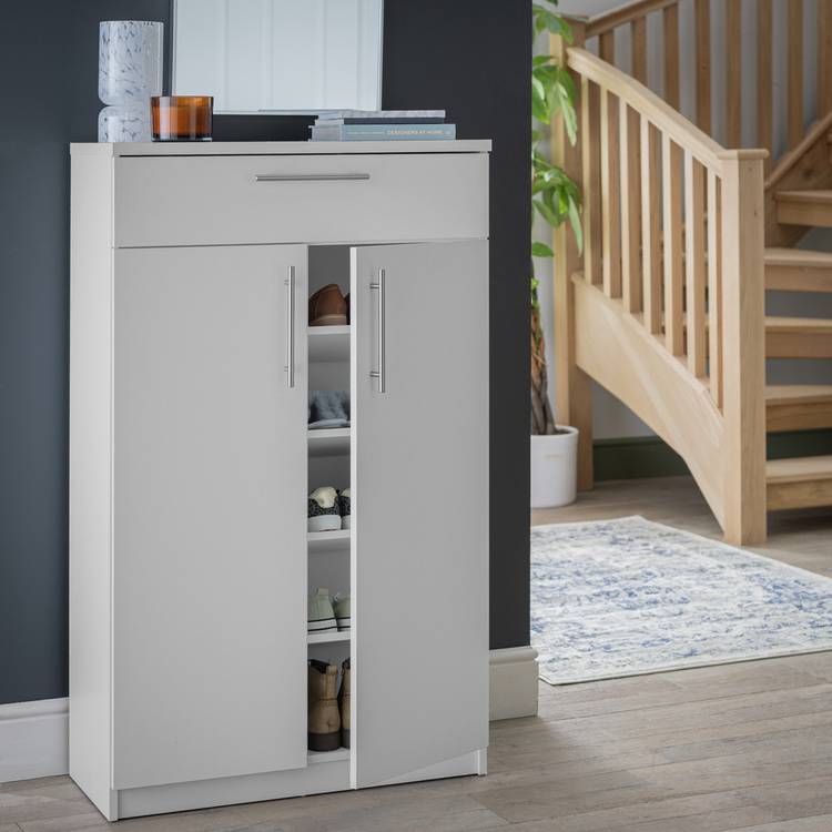 Argos Home Brisbane 2 Door Shoe Storage Cabinet - Grey 0