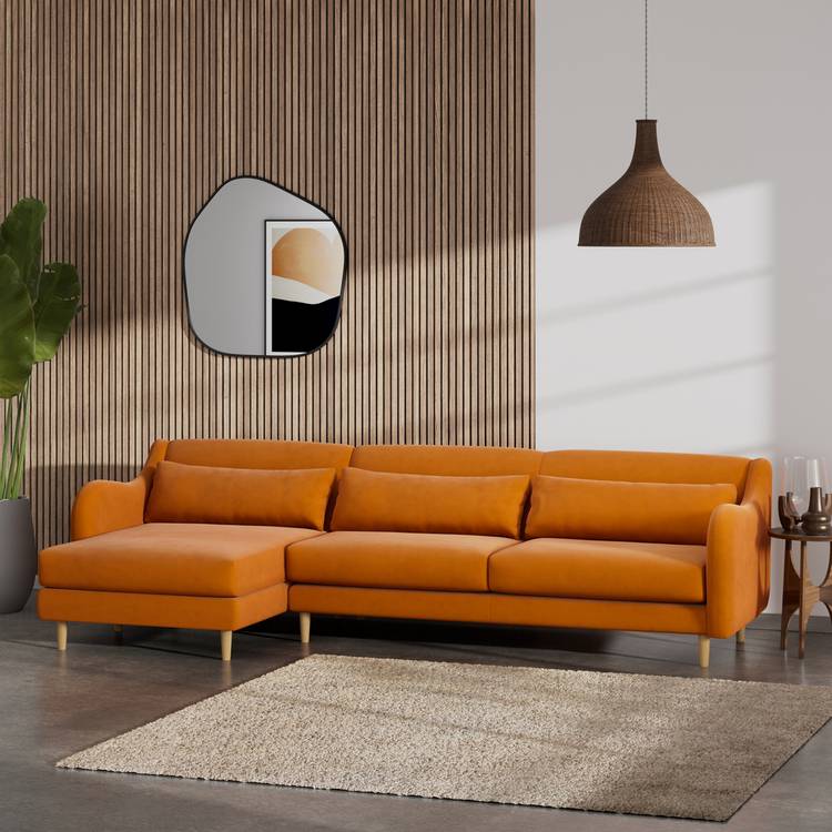 Habitat Turnmill Left Hand Corner Sofa - Orange 0