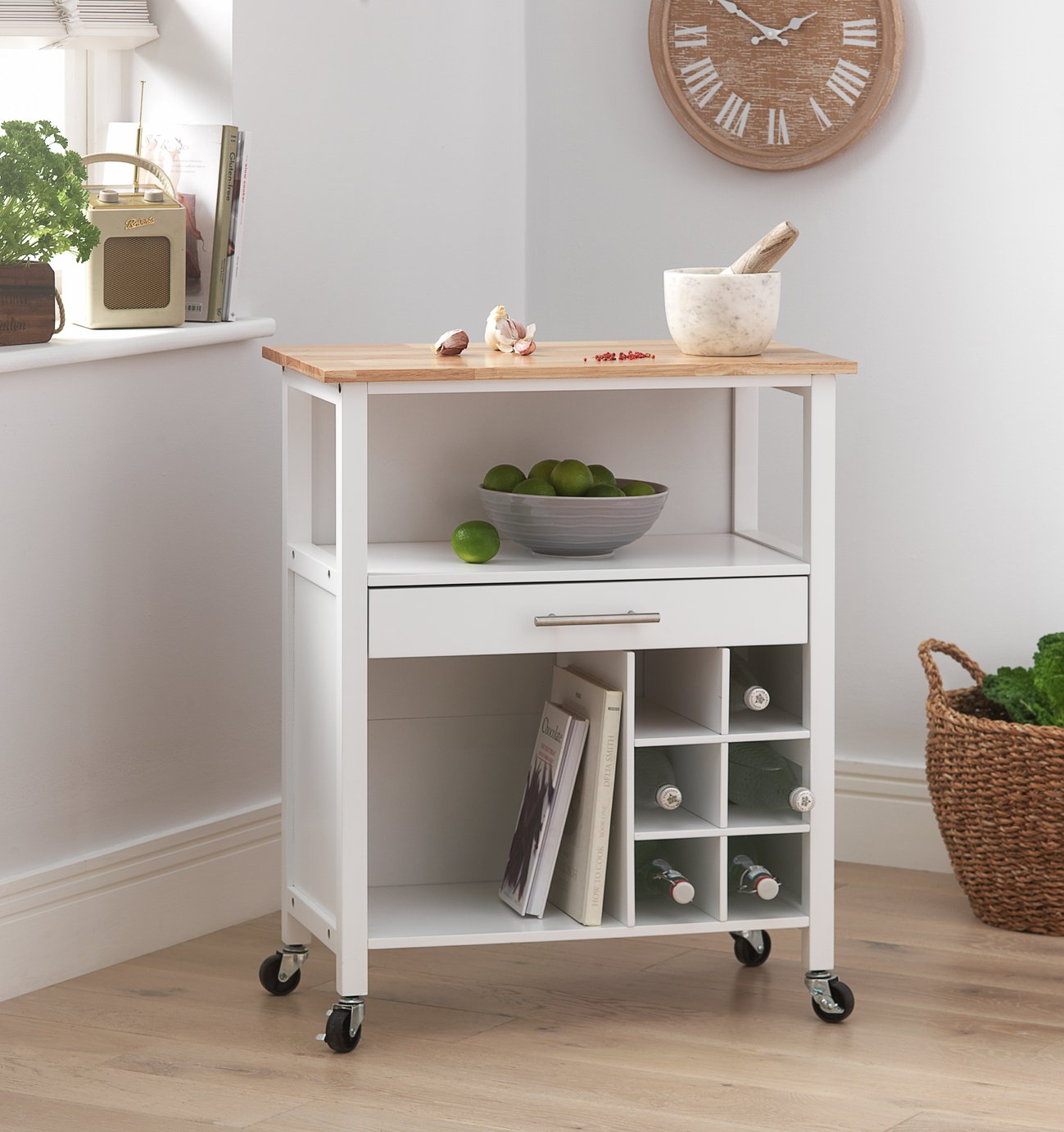 Argos Home Wooden Kitchen Trolley with Wine Rack Review