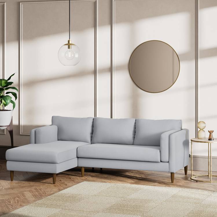 Habitat Newington Left Hand Corner Sofa - Grey - Dark Leg 0