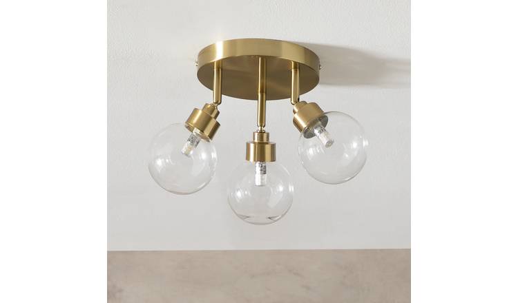 Habitat Tay Stainless Steel 3 Lights Spotlight - Brass