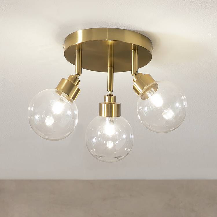 Habitat Tay Stainless Steel 3 Lights Spotlight - Brass 0