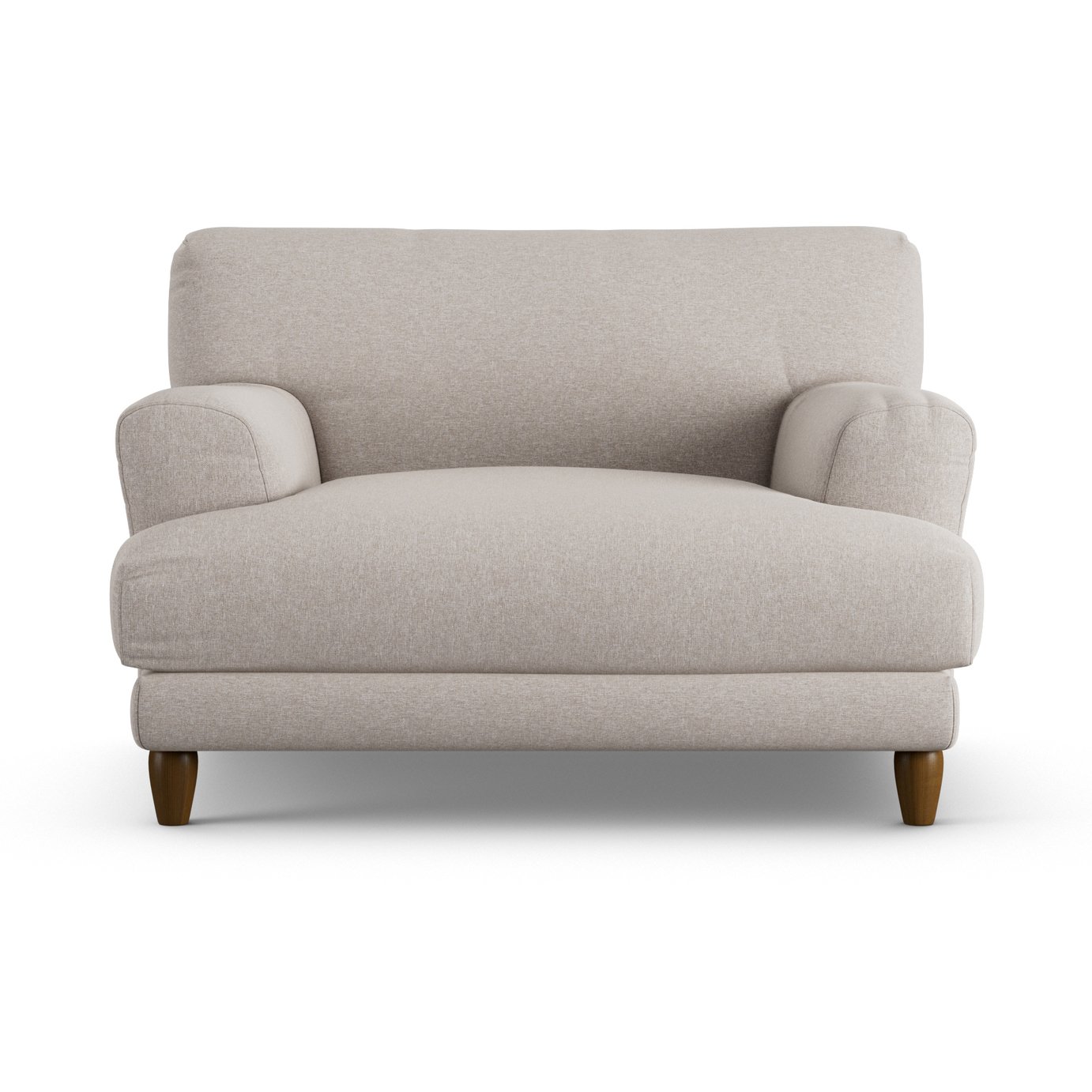 Habitat Askem Fabric Cuddle Chair - Stone - Dark Leg