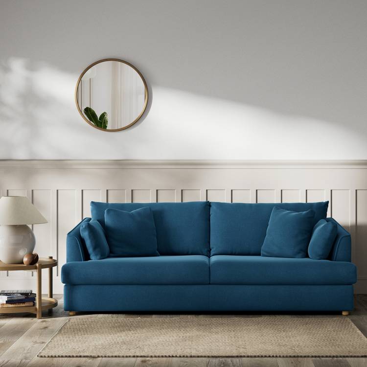 Habitat Holmfirth Velvet 4 Seater Sofa - Ink Blue 0