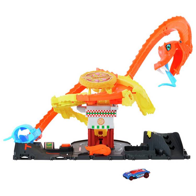 Hot Wheels City Cobra Pizza Shop Racing Playset 0