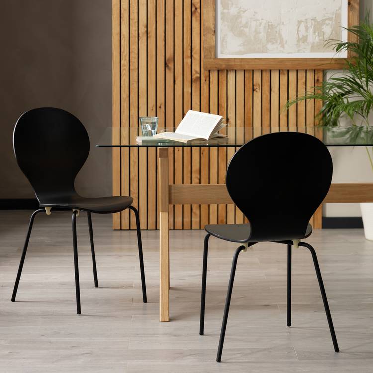 Habitat Bentwood Metal Dining Chair - Black 0