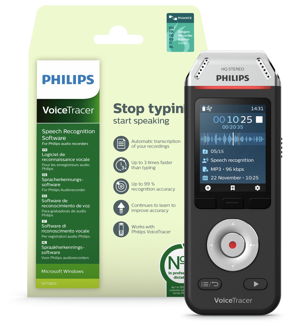 Philips DVT2810 8GB Dictation Machine & Speech Recognition Review