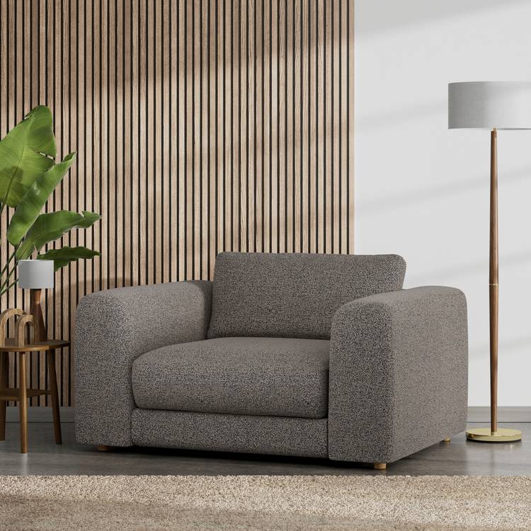 Habitat Ayr Fabric Cuddle Chair - Charcoal 0