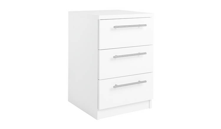 Argos Home Brisbane 3 Drawer Bedside - White