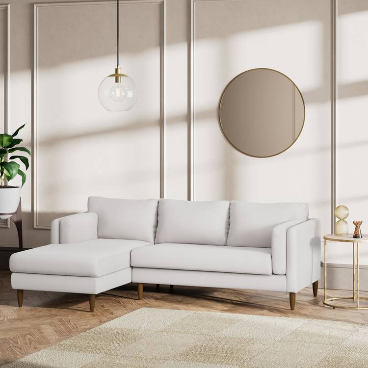 Habitat Newington Left Hand Corner Sofa - Natural - Dark Leg 0