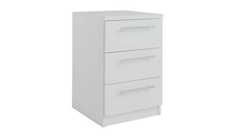 Argos Home Brisbane 3 Drawer Bedside - Grey