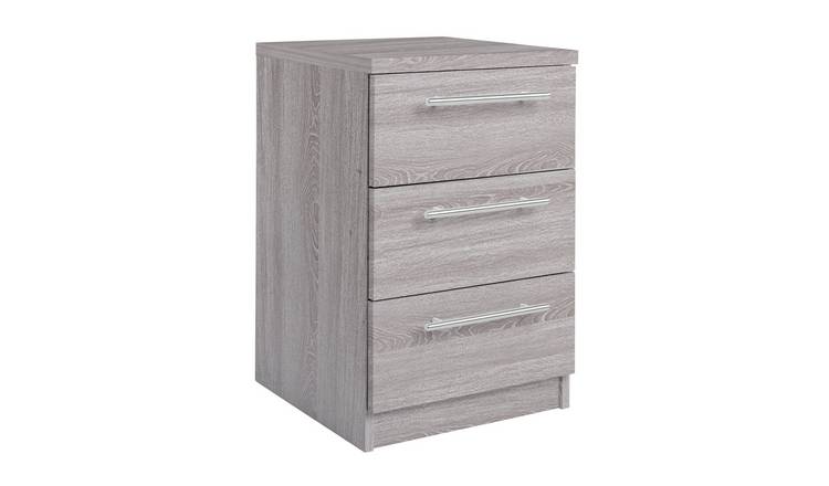 Argos Home Brisbane 3 Drawer Bedside – Grey Oak