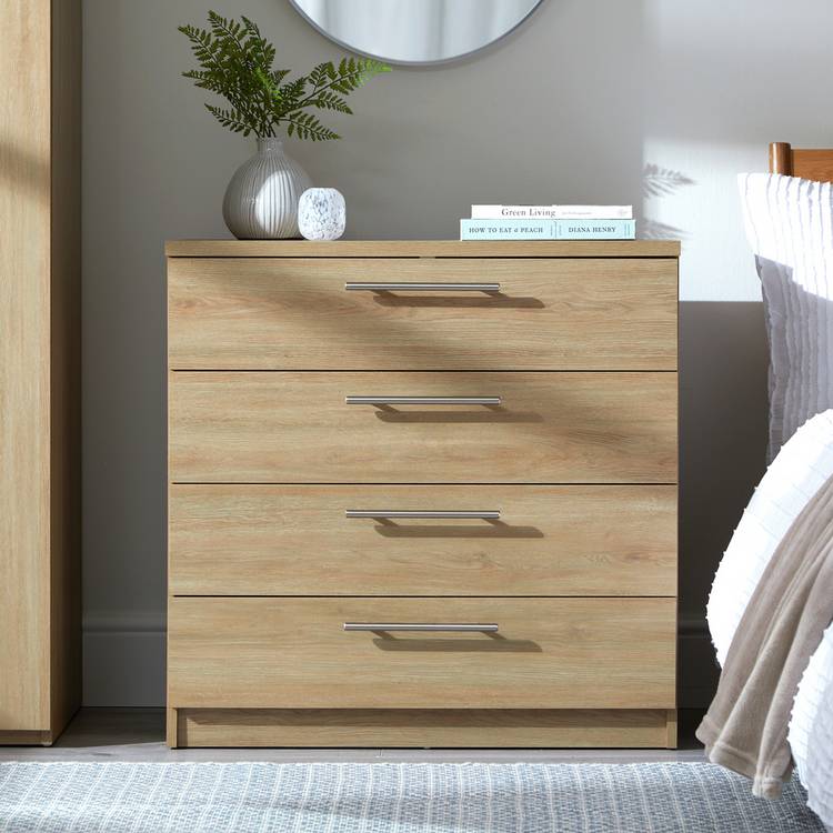 Argos Home Brisbane 4 Drawer Chest – Oak 0