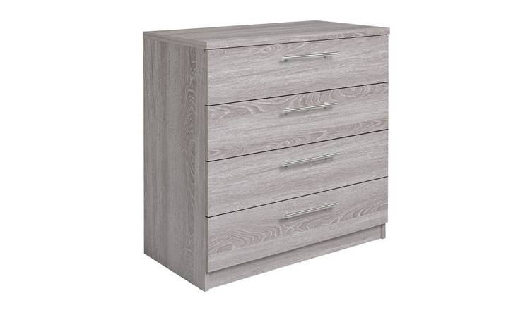 Argos Home Brisbane 4 Drawer Chest – Grey Oak