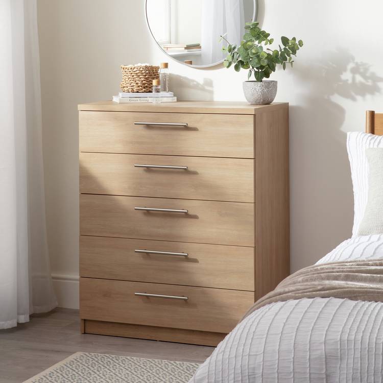 Argos Home Brisbane 5 drawer Chest – Oak 0