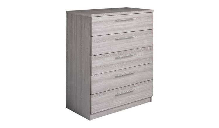 Argos Home Brisbane 5 drawers Chest – Grey Oak