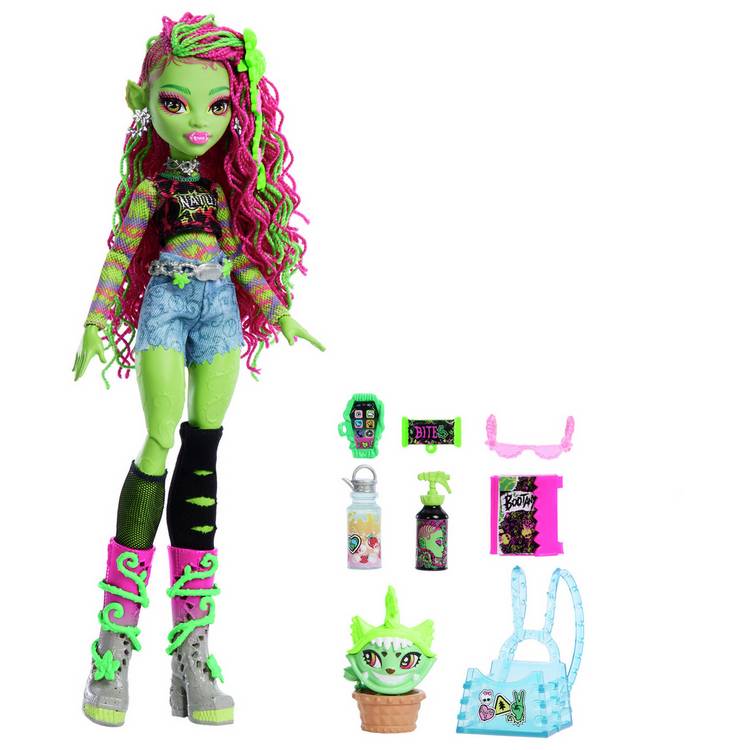 Monster High Venus McFlytrap Doll with Pet Cat & Accessories 0