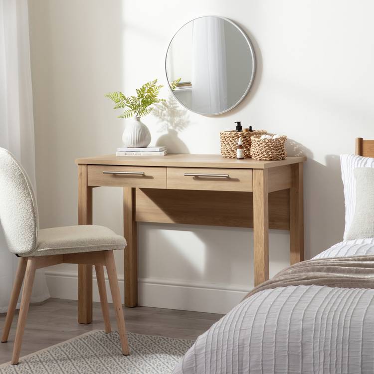 Argos Home Brisbane 2 Drawer Dressing Table - Oak 0