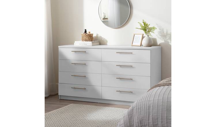 Argos Home Brisbane 8 Drawer Chest - Grey
