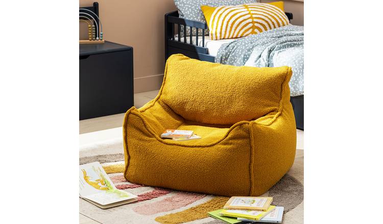 Kaikoo Kids Single Chair Boucle Bean Bag - Mustard