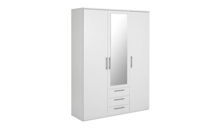 Argos Home Brisbane 3 Door 3 Drawer Wardrobe - White