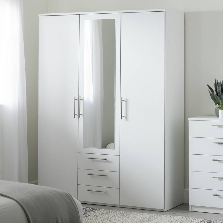Argos Home Brisbane 3 Door 3 Drawer Wardrobe - White 0
