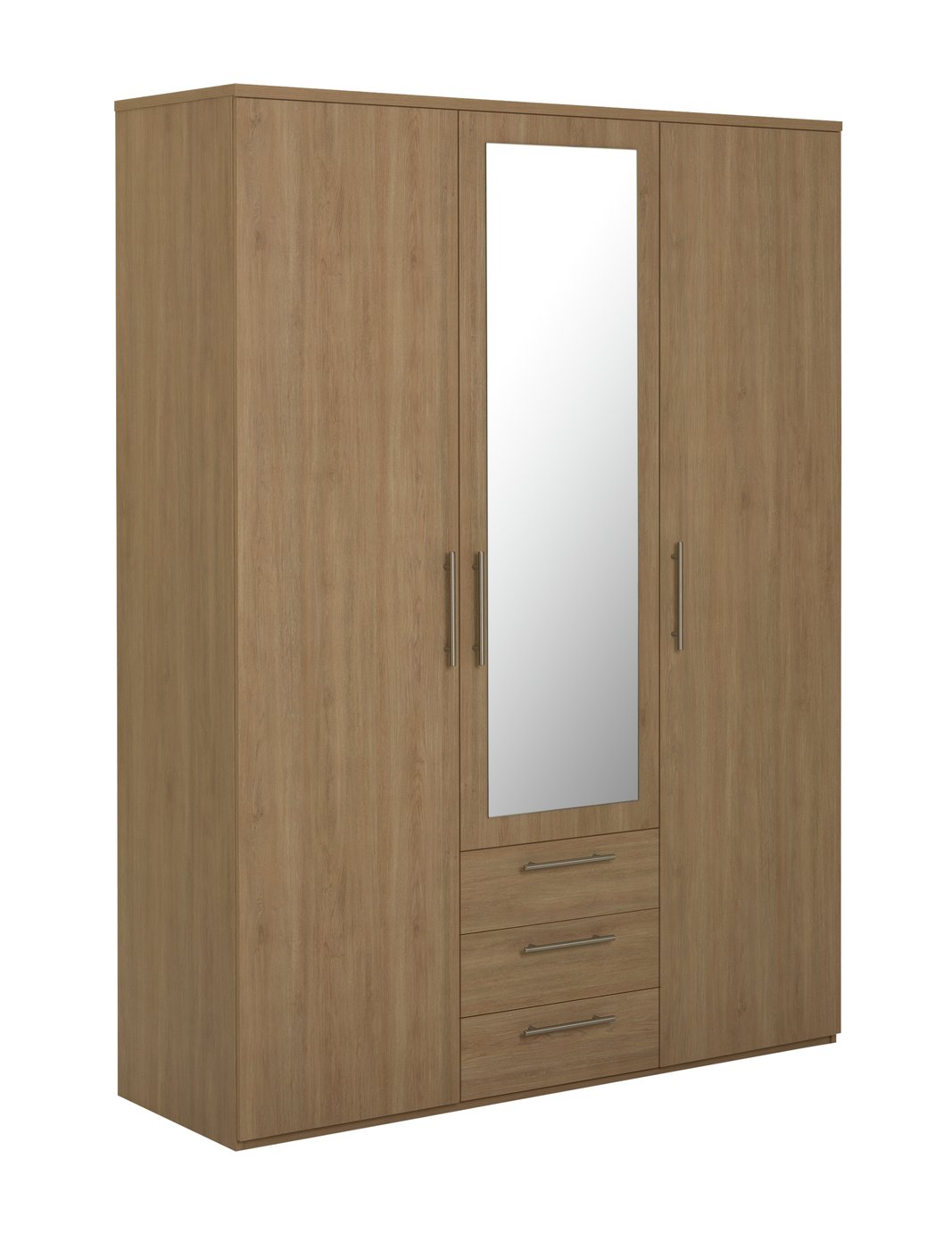 Argos Home Brisbane 3 Door 3 Drawer Wardrobe – Oak