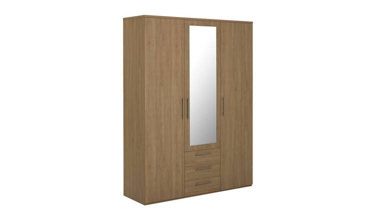 Argos Home Brisbane 3 Door 3 Drawer Wardrobe – Oak