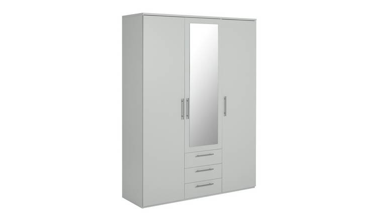 Argos Home Brisbane 3 Door 3 Drawer Wardrobe – Grey