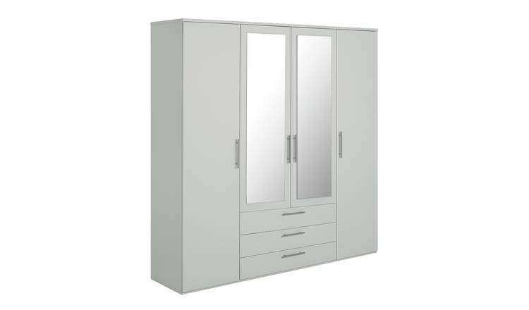 Argos Home Brisbane 4 Door 3 Drawers Wardrobe - Grey