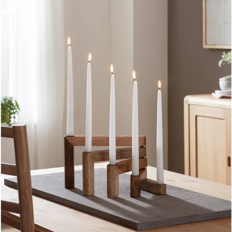 Habitat Mango Wood Folding Taper Candle Holder - Natural 0