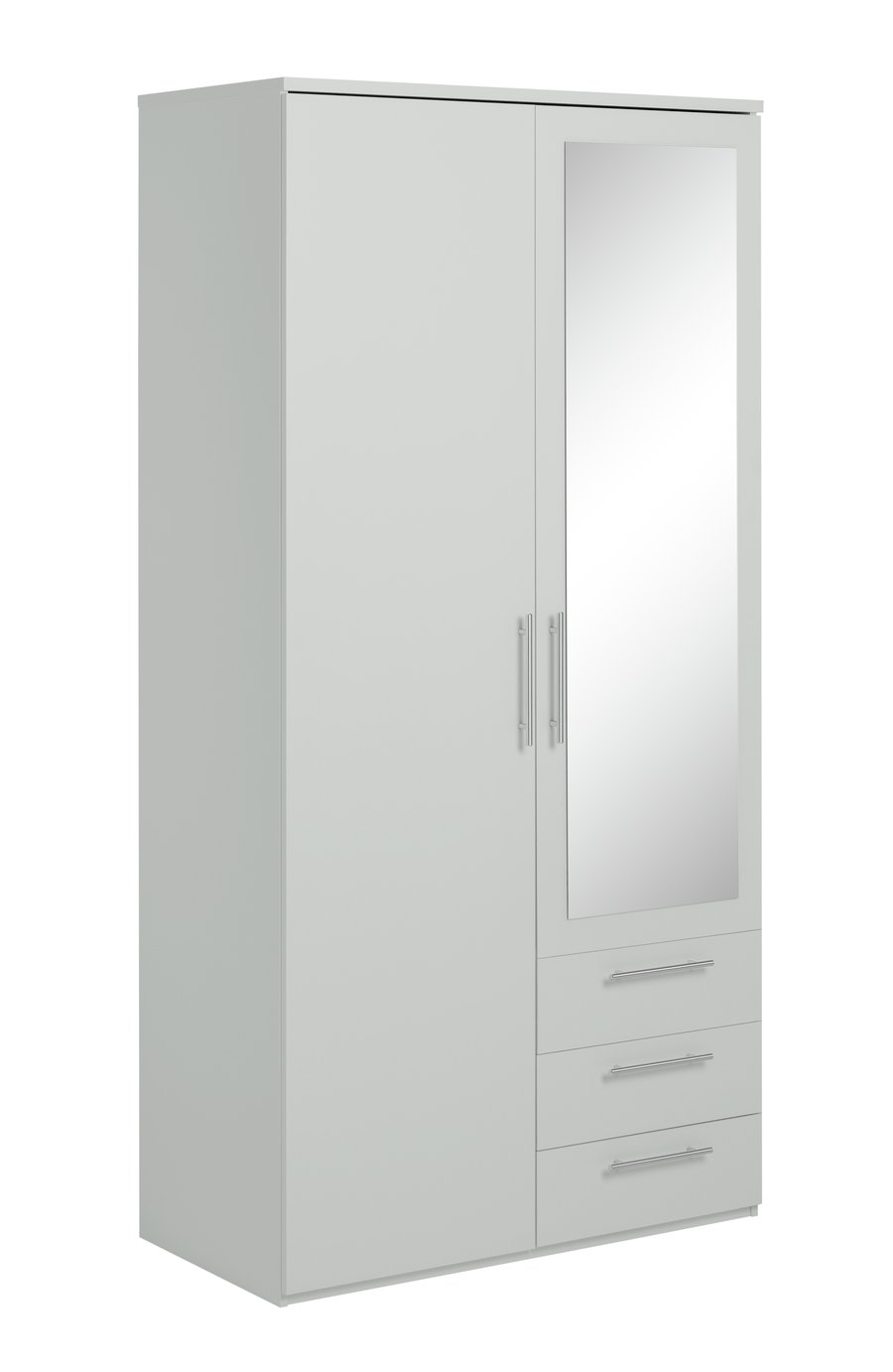 Argos Home Brisbane 2 Door 3 Drawer Mirror Wardrobe – Grey