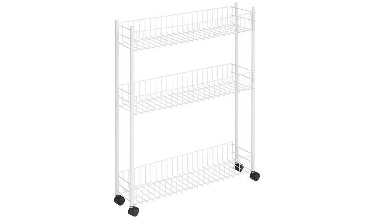 Argos Home 3 Tier Slim Kitchen Trolley - White