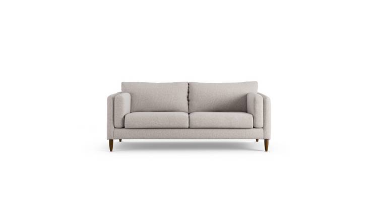 Habitat Newington Fabric 3 Seater Sofa - Natural - Dark Leg