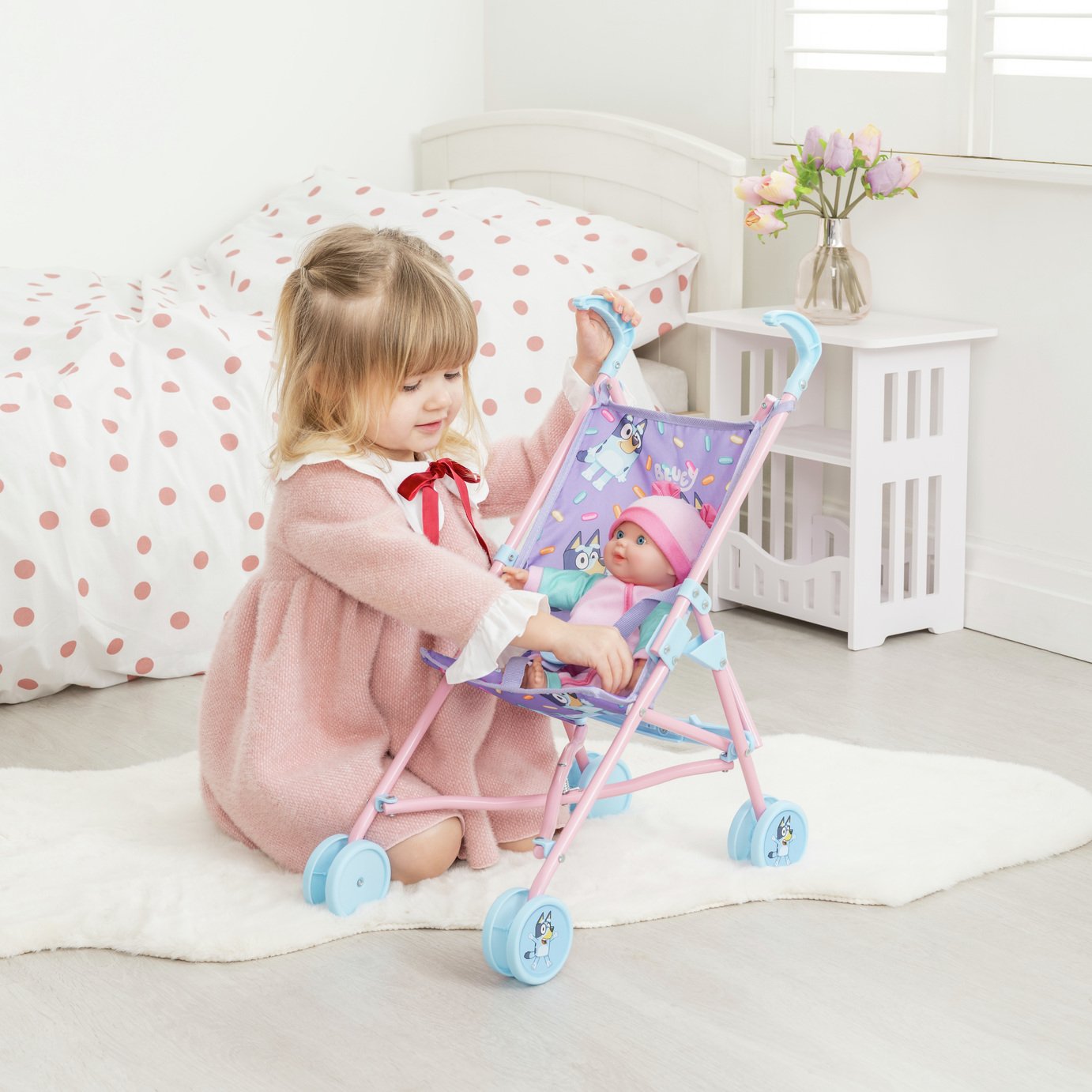 VIGAR Set Di 6 Spolverini E Spugne Dolls - Azzurro E Rosa, Assorbenti E Anti-pilling, Sfoderabili E Lavabili